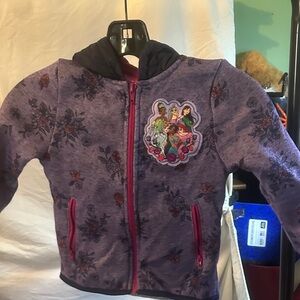 Disney size 4t Purple Floral Kids Hoodie with Cartoon Patch 1016